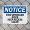 Signmission Fire Sprinkler Riser Keep Access Clear OSHA Notice Sign, Plastic, 10in W x 7in L, 2PK OS-2PACK-NS-P-710-L-12681 - alternate 5